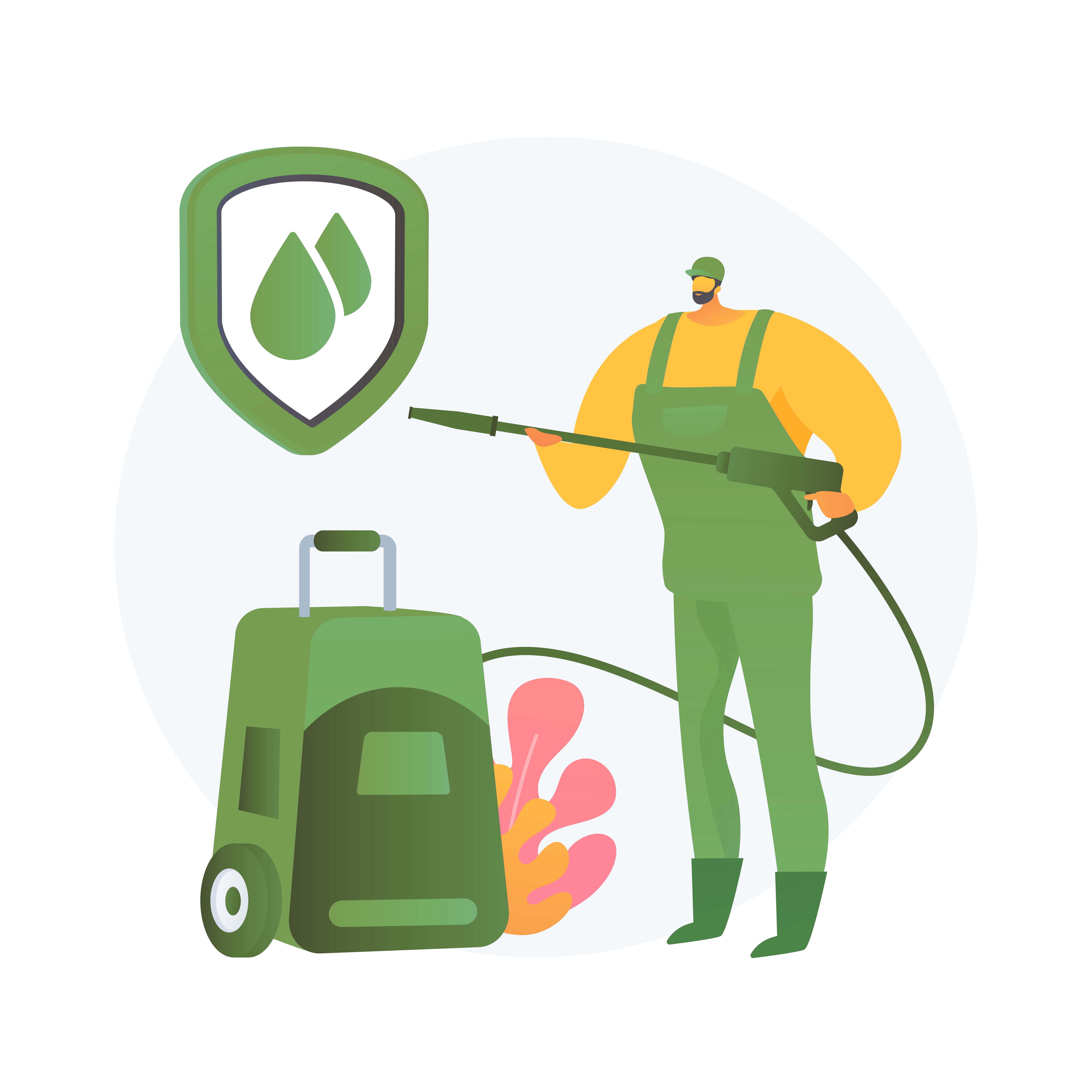 Power washing abstract concept vector illustration.